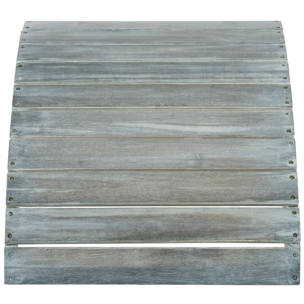 slide 2 of 10, SAFAVIEH Outdoor Living Mopani 21.3-Inch Acacia Piece, Ash Grey - 19.7" W x 20.9" D x 13" H Ash Grey