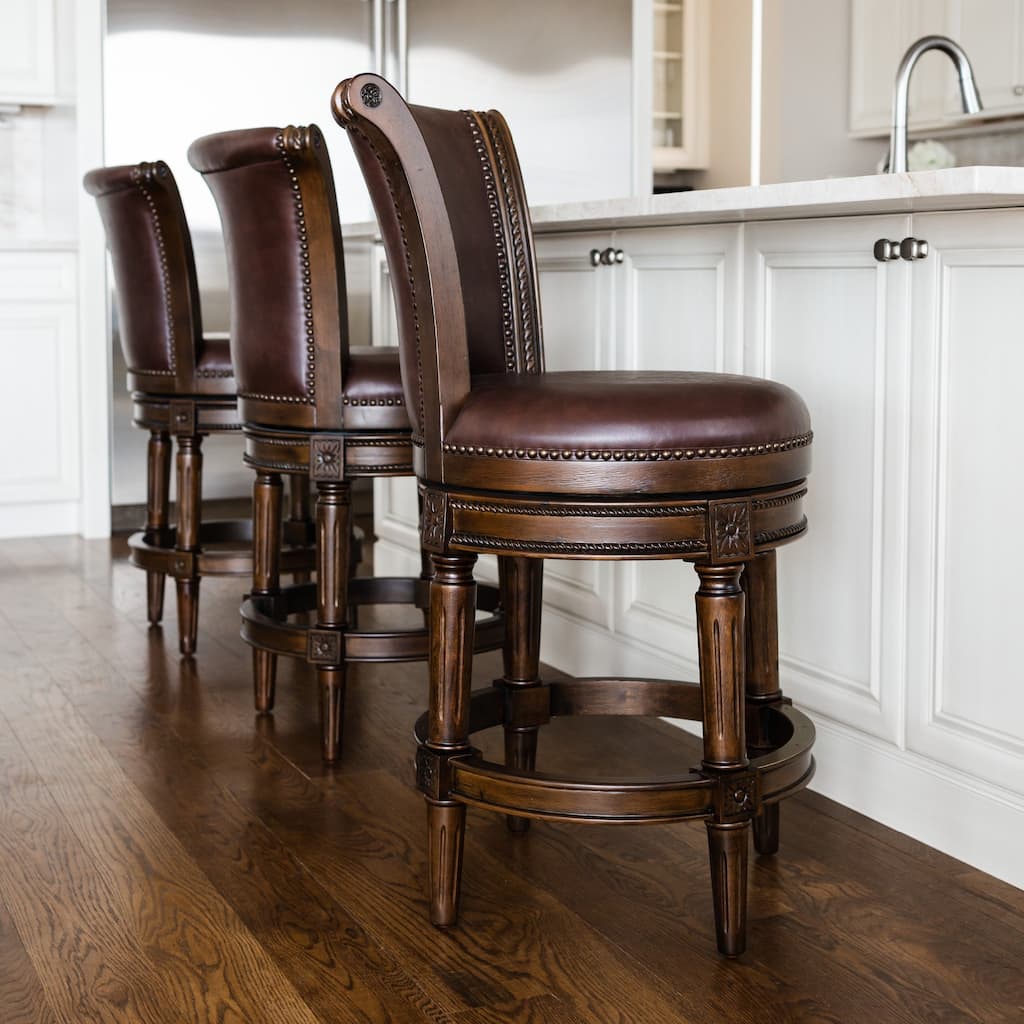 Maven Lane Pullman Upholstered Swivel Kitchen Stool