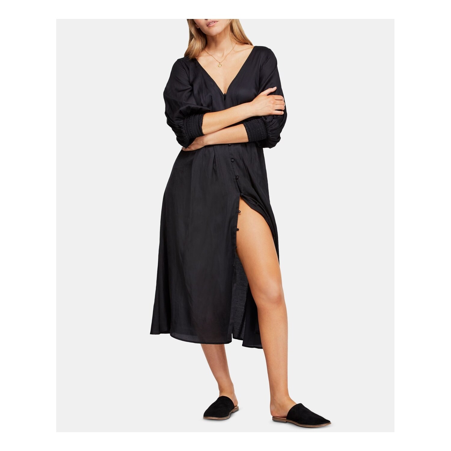 long sleeve maxi shift dress