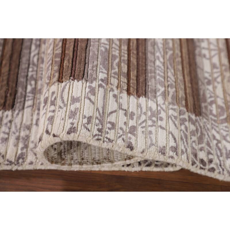 Modern Oriental Accent Rug Handmade Abstract Wool Carpet - 2'9"x 4'8"