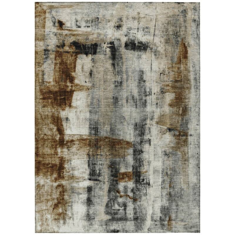 HomeRoots Abstract Transitional Rectangle Outdoor Rug