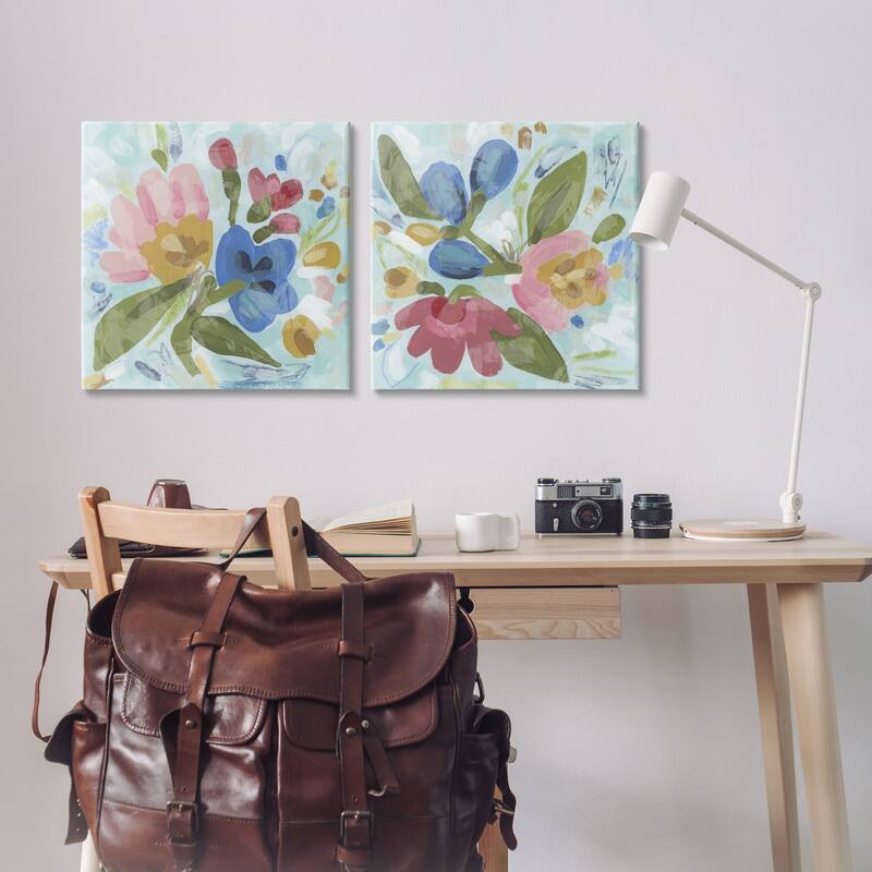 Stupell Eclectic Flower Bundles Canvas Wall Art Design By June Erica Vess (Set of 2)