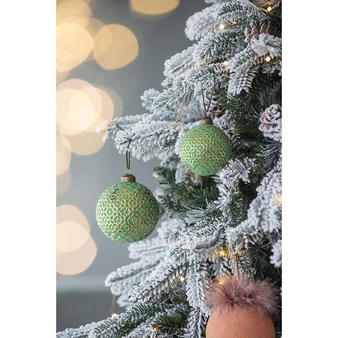 D3" Christmas Ball Ornaments, Glass Decorative Hanging Ball Christmas Tree Ornaments for Holiday, Set of 12
