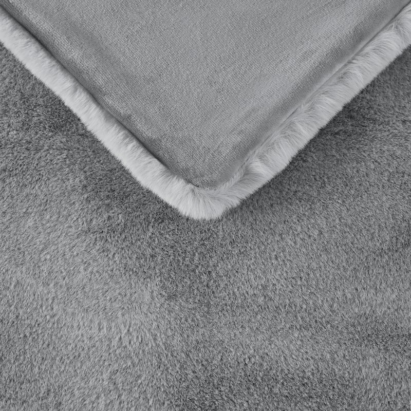 Madison Park Sienna Solid Premium Faux Fur Throw
