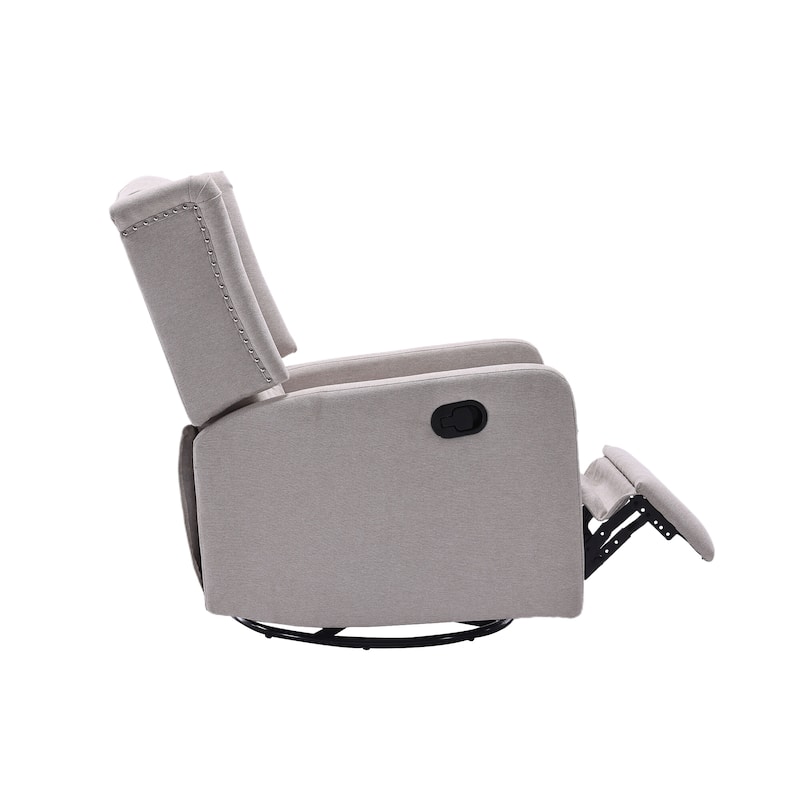 Swivel Recliner Rocking Lounge Chair with Footrest, Glider Motion, and Ergonomic Design