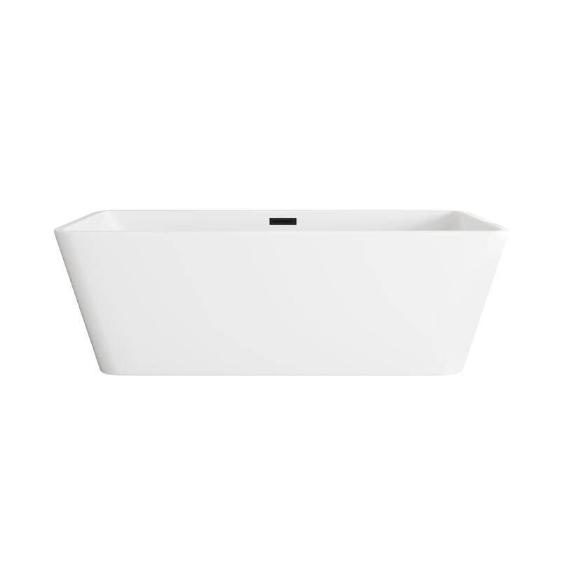 Thaddeus Bathtub in Glossy White - Glossy White with Matte Black Trim - 67"