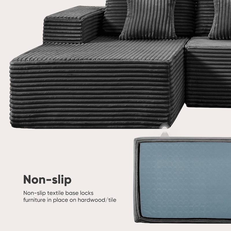 Indoor 108" Oversized Sofa Lounge Chair with Wide Armrests