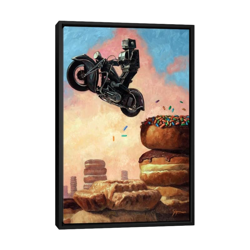iCanvas "Dark Rider Again" by Eric Joyner Framed Canvas Print - Black - 40x26