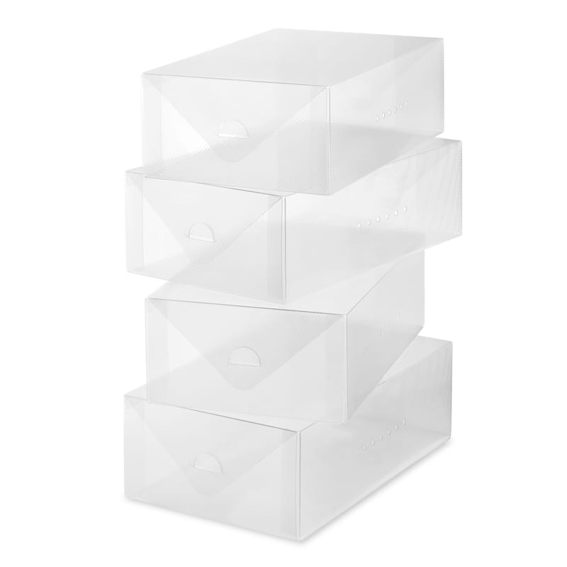 Whitmor 6362-2691-4 4-ct Clear Plastic Womens Shoe Box
