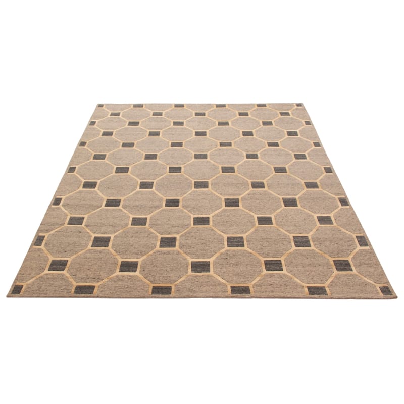ECARPETGALLERY Hand-knotted Opulence Grey Viscose, Wool Rug - 8'0 x 9'11