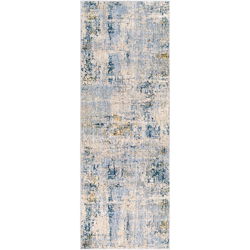 Livabliss Transitional Laila Abstract Area Rug - 2'7" x 7'3" - Light Grey