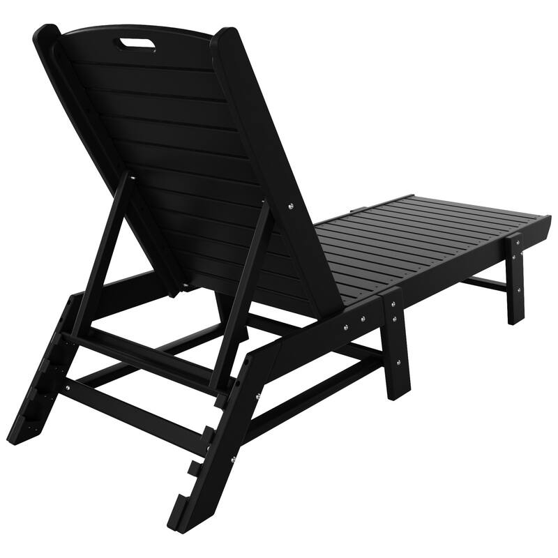 Laguna Hdpe All Weather Outdoor Patio Pool Reclining Armless Chaise Lounges With Square Side Table (3-Piece Set)