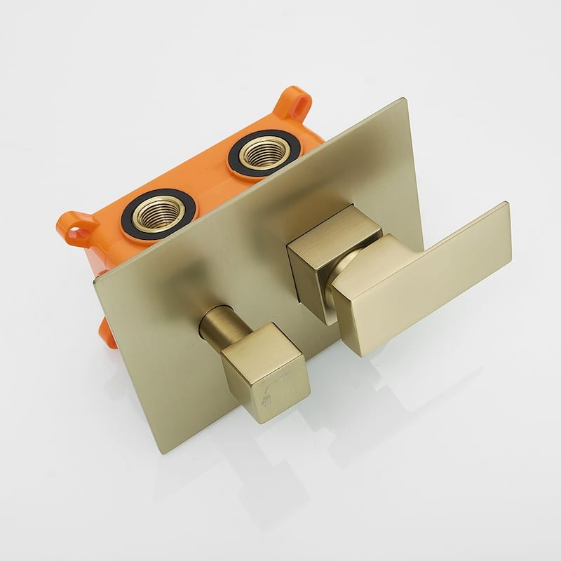 Brushed Gold Dual Head Built-In Shower System - 10"