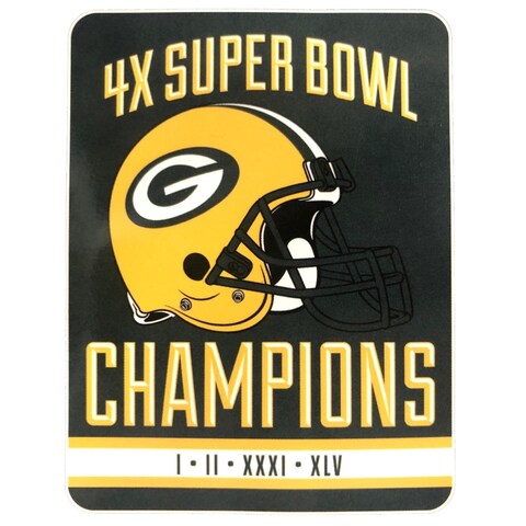 NFL Multi-Superbowl Champions Plush Throw with Helmet Graphic - Greenbay Packers