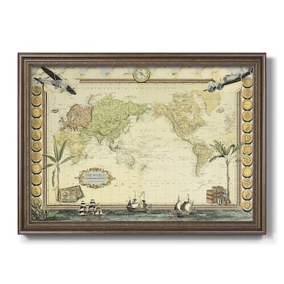 Adventure Map Premium Framed Canvas- Ready to Hang
