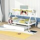 preview thumbnail 3 of 7, Twin Size Montessori Bed with Trundle, Wood Tent Floor Bed Frame, Twin Kids Bed with Slat Support for Boys,Girls, Easy Assembly