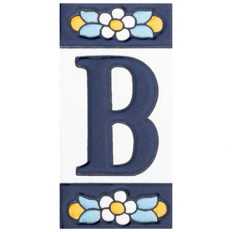 Merola Tile Sevillano Flora Address 2-1/8 in. x 4-3/8 in. Ceramic Wall Tile - B