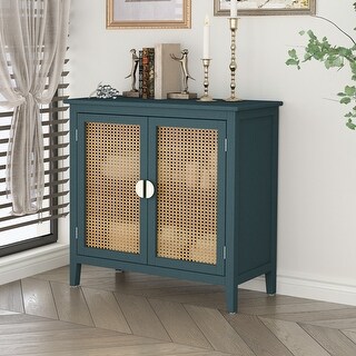 Mdf Rattan Box Natural Rattan MDF 2 Door Storage Cabinet for Living Room - Bed Bath ...