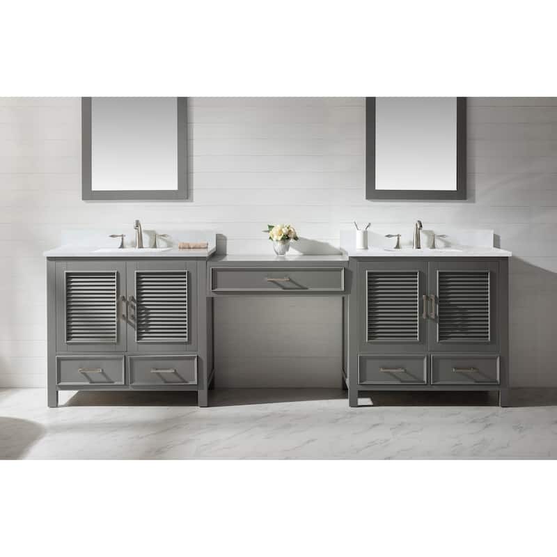 Estate 102" Double Sink Bathroom Vanity Modular Set in Grey