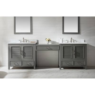 Estate 102" Double Sink Bathroom Vanity Modular Set in Grey