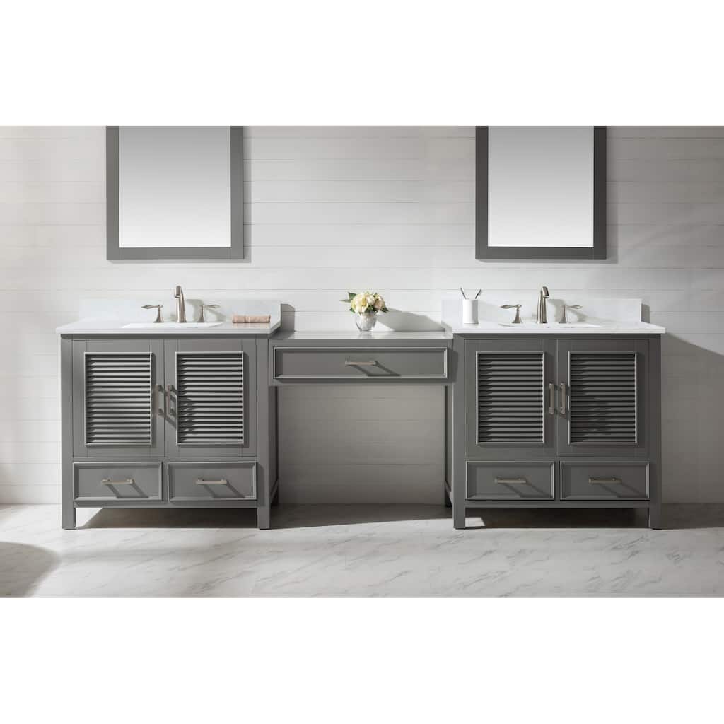 Estate 102" Double Sink Bathroom Vanity Modular Set in Grey