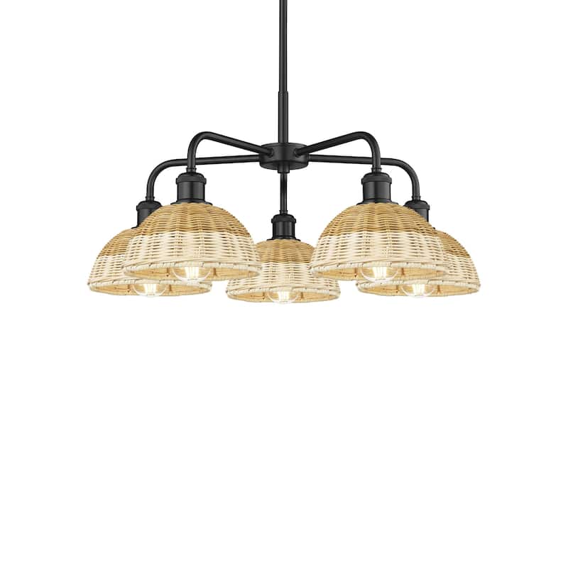 Innovations Lighting 516-5CR-13-26 Bristol Natural II Chandelier - Matte Black / Natural