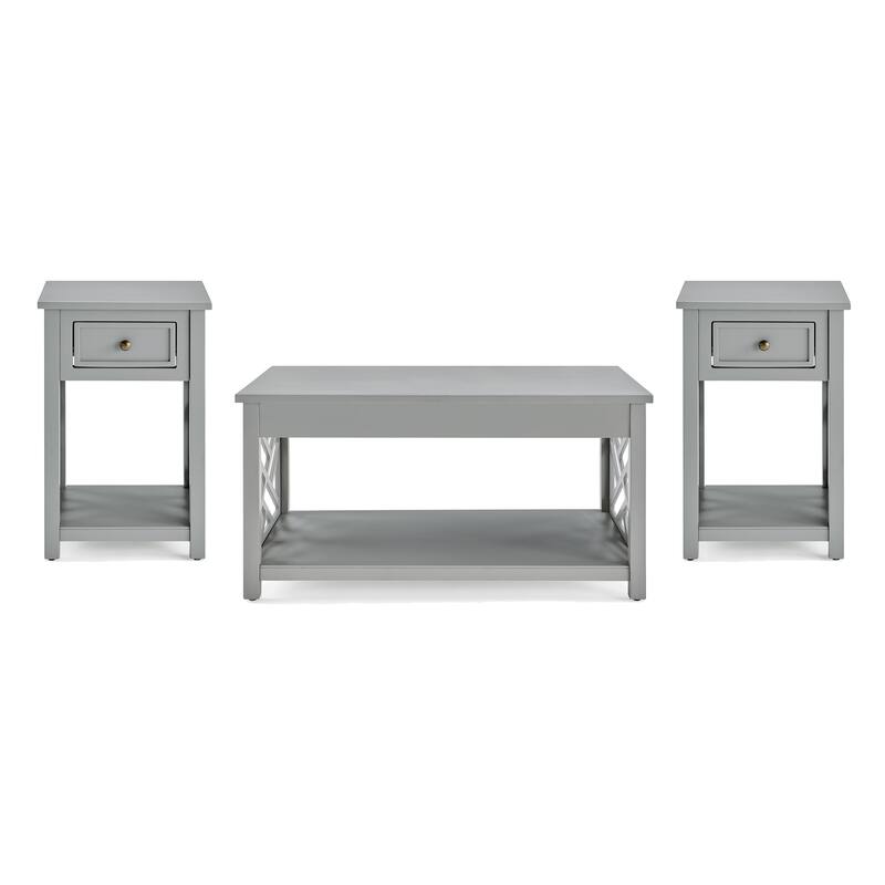 Porch & Den Altadena Coffee Table and Two End Tables with Drawer