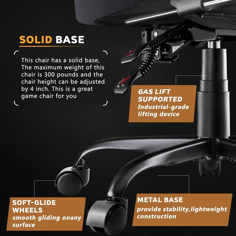 Bossin Gaming Chairs with Footrest, Big and Tall Chair 350lb Capacity, Racing Style Computer Chair with Ergonomic Lumbar Support