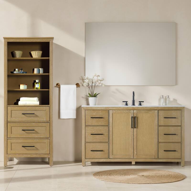 Winslow 16-28 Inch Open Shelving Bath Storage Cabinet