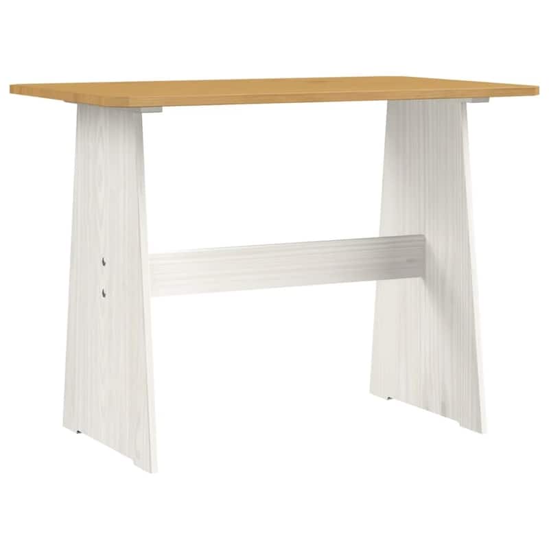 Chapman Farmhouse 3-Piece Solid Pine Wood Dining Set with 2 Benches