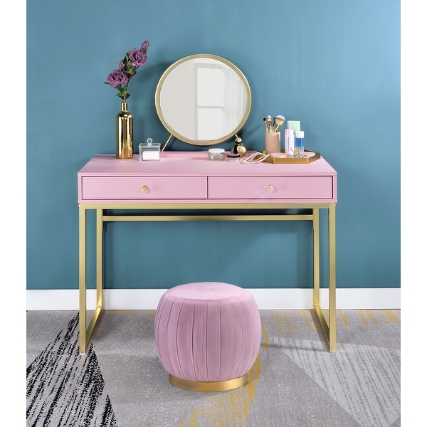 Pink and shop gold dressing table