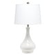 preview thumbnail 8 of 26, 26.25 in. Aqua Ceramic Tear Drop Shaped Table Lamp White