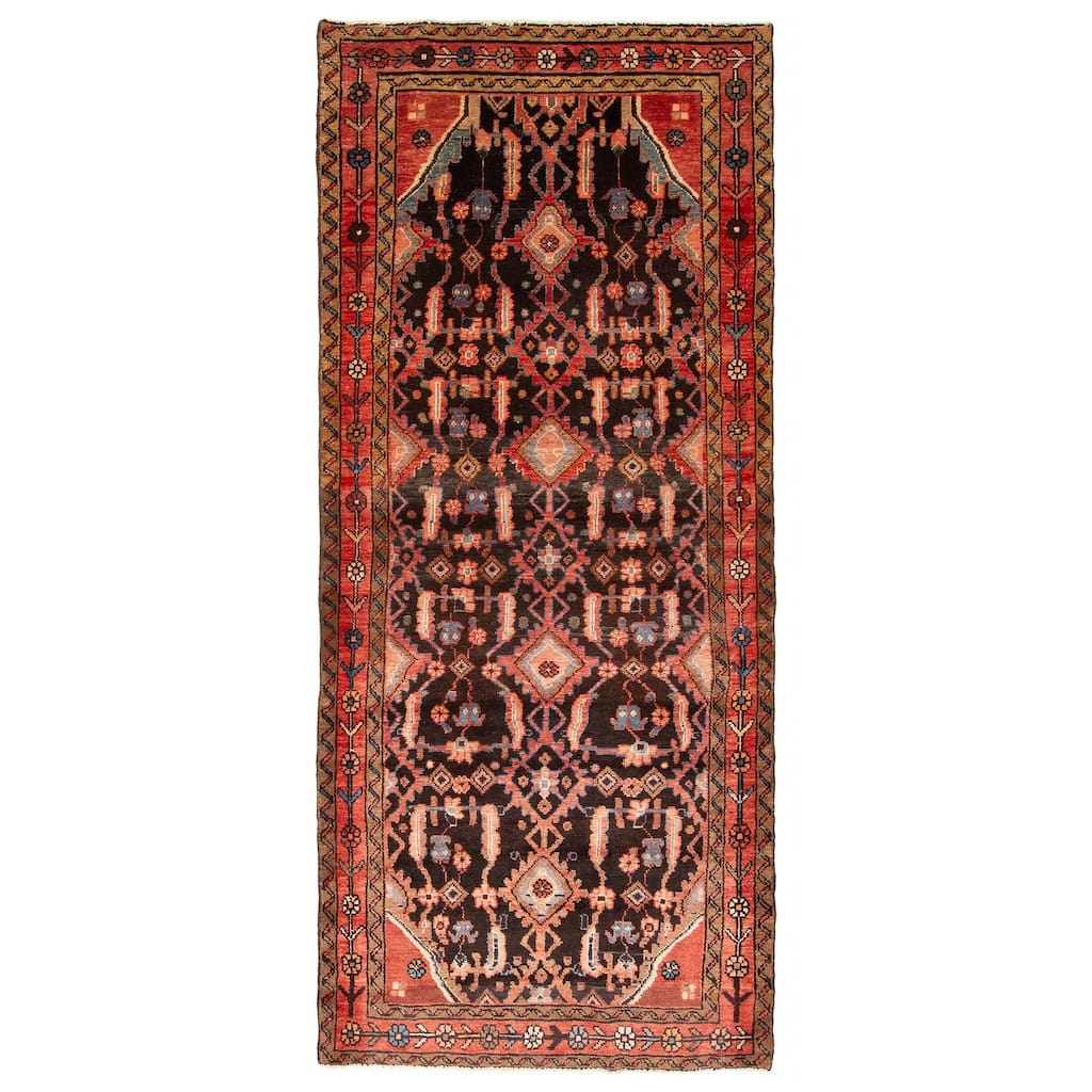 ECARPETGALLERY Hand-knotted Andelz Black Wool Rug - 3'11 x 9'0