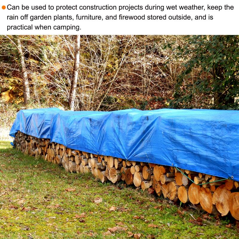 Tarpaulin Cover w Grommets 4.7 Mil Outdoor Shelter Garden Tarp Sheet