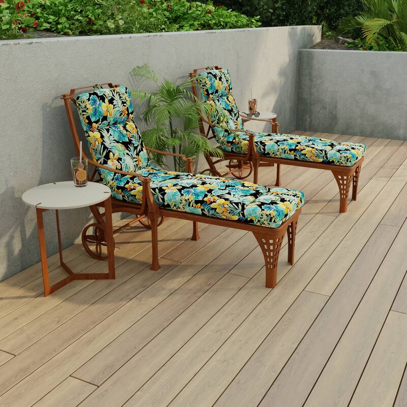 72" x 22" Outdoor Chaise Lounge Cushion with Ties and Loop - 72'' L x 22'' W x 3.5'' H