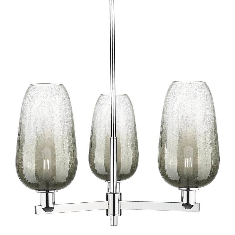 Innovations Lighting 716-3CR-17-18 Brookhaven Flute Chandelier - Polished Chrome / Slate