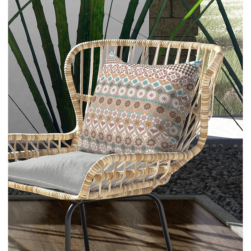 Shape Synergy Indoor/Outdoor Reversible Throw Pillow Light and Orange