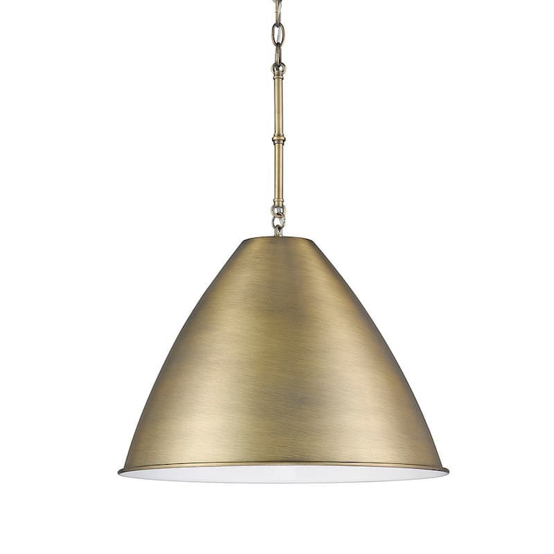21.5 Inch Large Dome Pendant Antique Brass