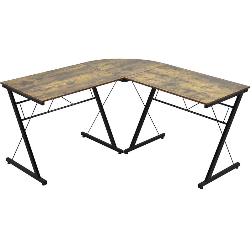 L Shaped Corner Computer Desk Space Saving Workstation Study Desk