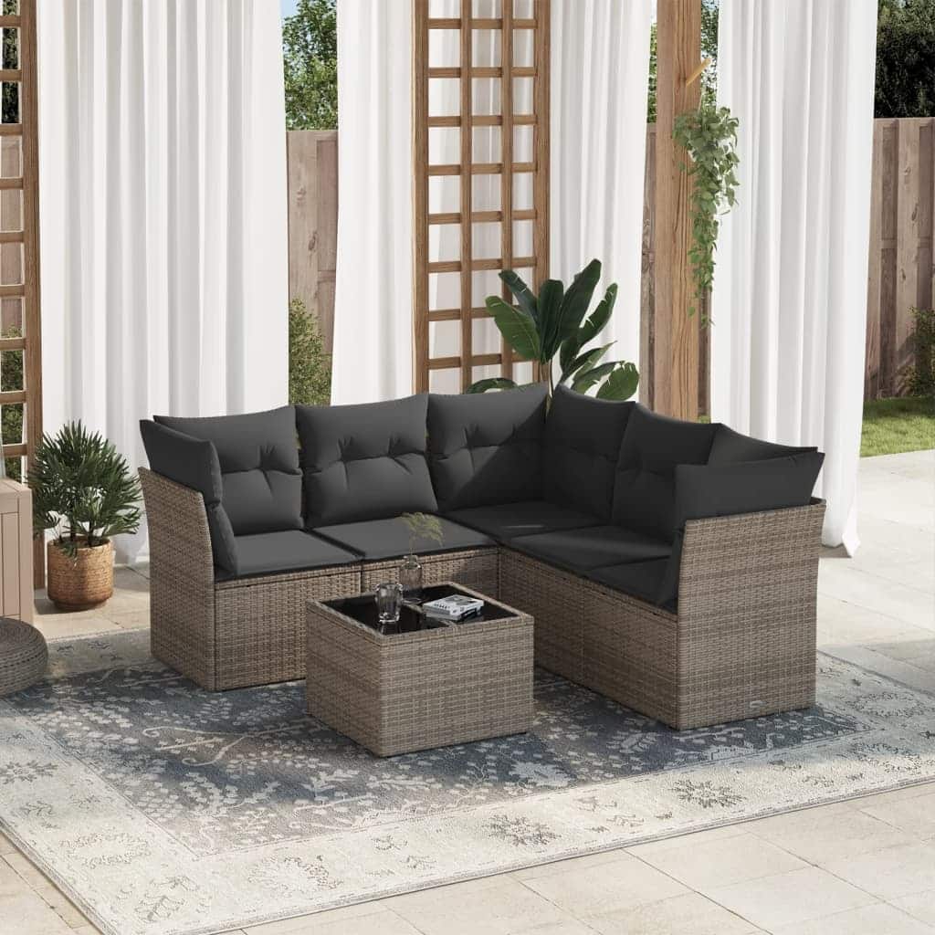 vidaXL Garden Sofa Set Grey, Dark Grey - 21.7 x 21.7 x 14.6