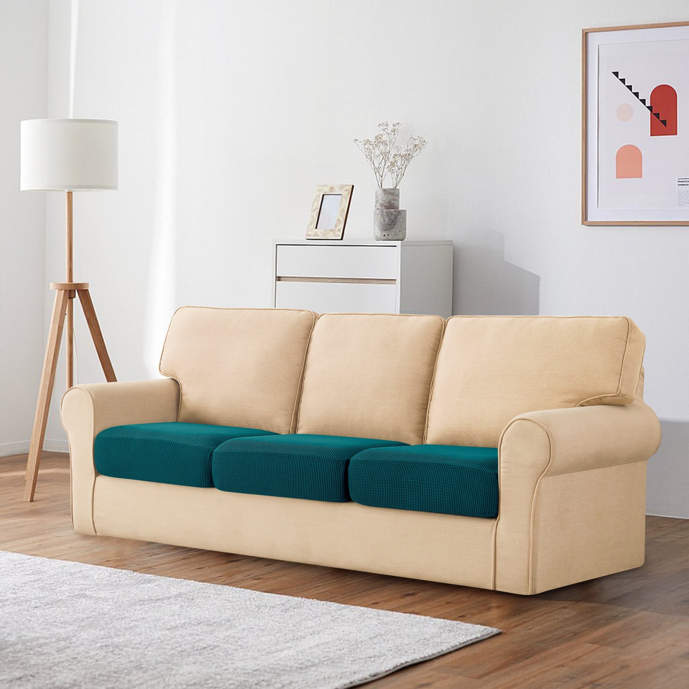 Subrtex 3-Piece Stretch Separate Sofa Cushion Cover Elastic