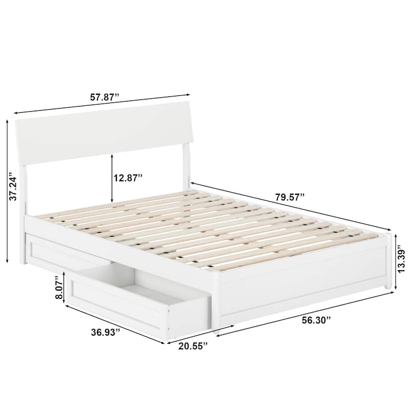 Norla Wood Platform Bed with Storage Drawers