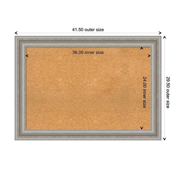 dimension image slide 11 of 15, Parlor Framed Cork Bulletin Memo Board