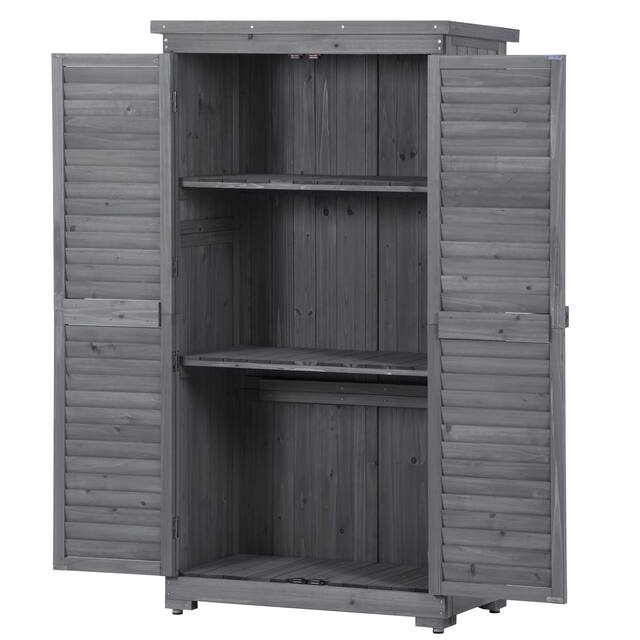 Garden Shed 3-tier Patio Storage Cabinet