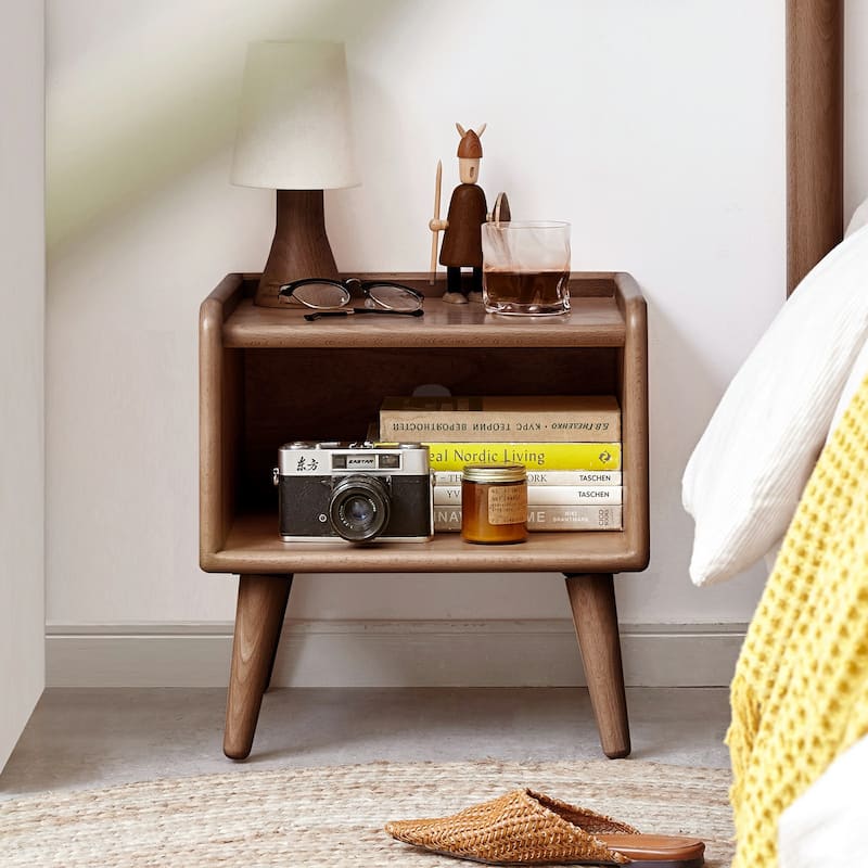 Solid Wood Bedside Cabinet - Natural