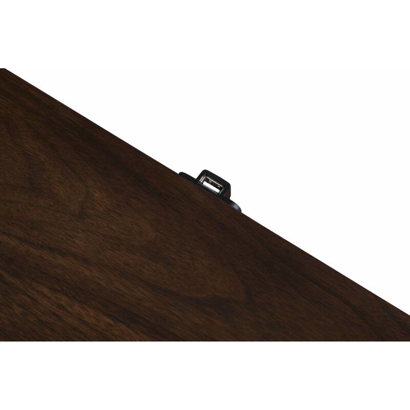 Carena Nightstand w/USB, White & Brown Finish
