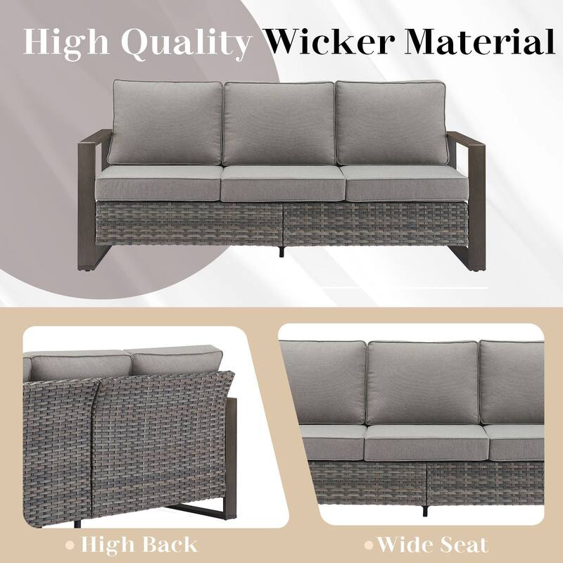 Outdoor Swivel Chair with Thick Cushion
