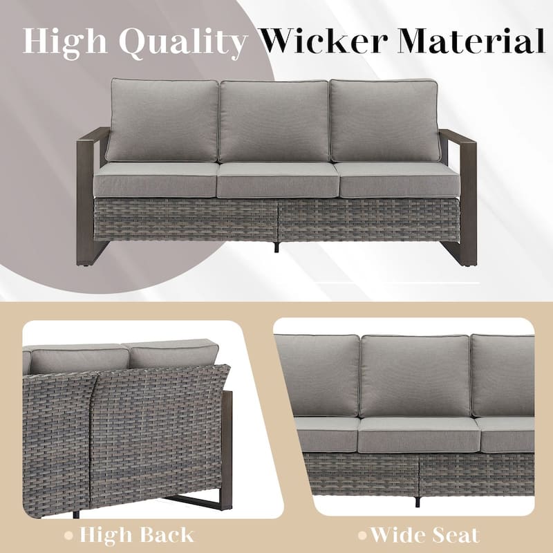 Pocassy 5 Pieces Outoor Patio Sofa Swivel Chair Ottoman Set