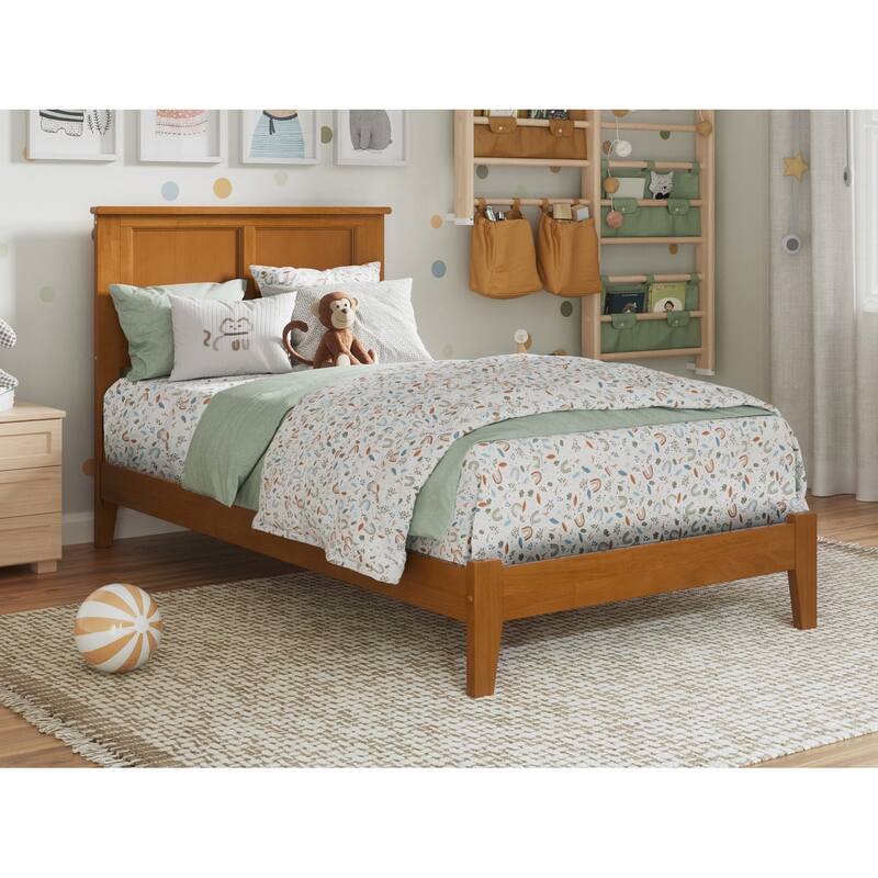 AFI, Madison Solid Wood Low Profile Platform Bed - Light Toffee - Twin
