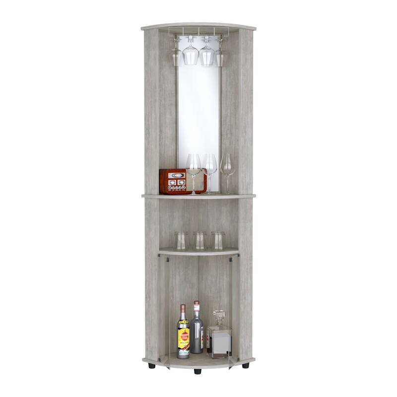Chicago Corner Mirror Bar Glass Door Cabinet